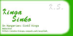 kinga sinko business card