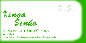 kinga sinko business card